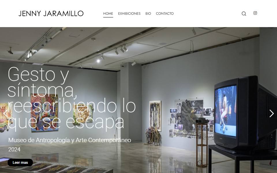 Captura del sitio de Jenny Jaramillo